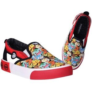 Pokemon Kids Slip-On Sneakers - Red and Multicolor